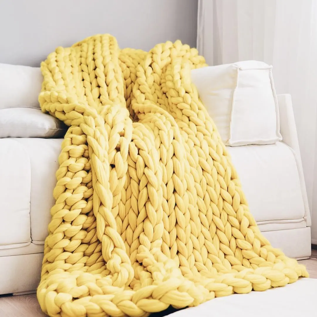 Chunky blanket hand knit pattern