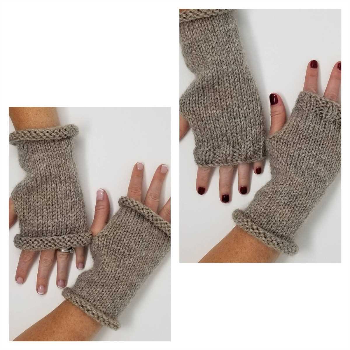 Knit pattern fingerless gloves