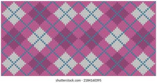 Knit plaid pattern