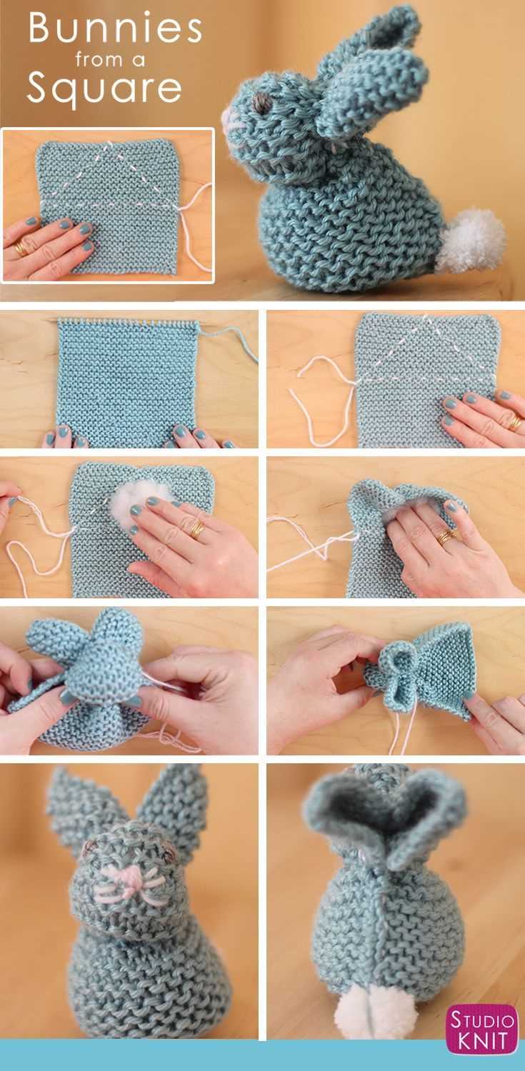 Knit square bunny pattern
