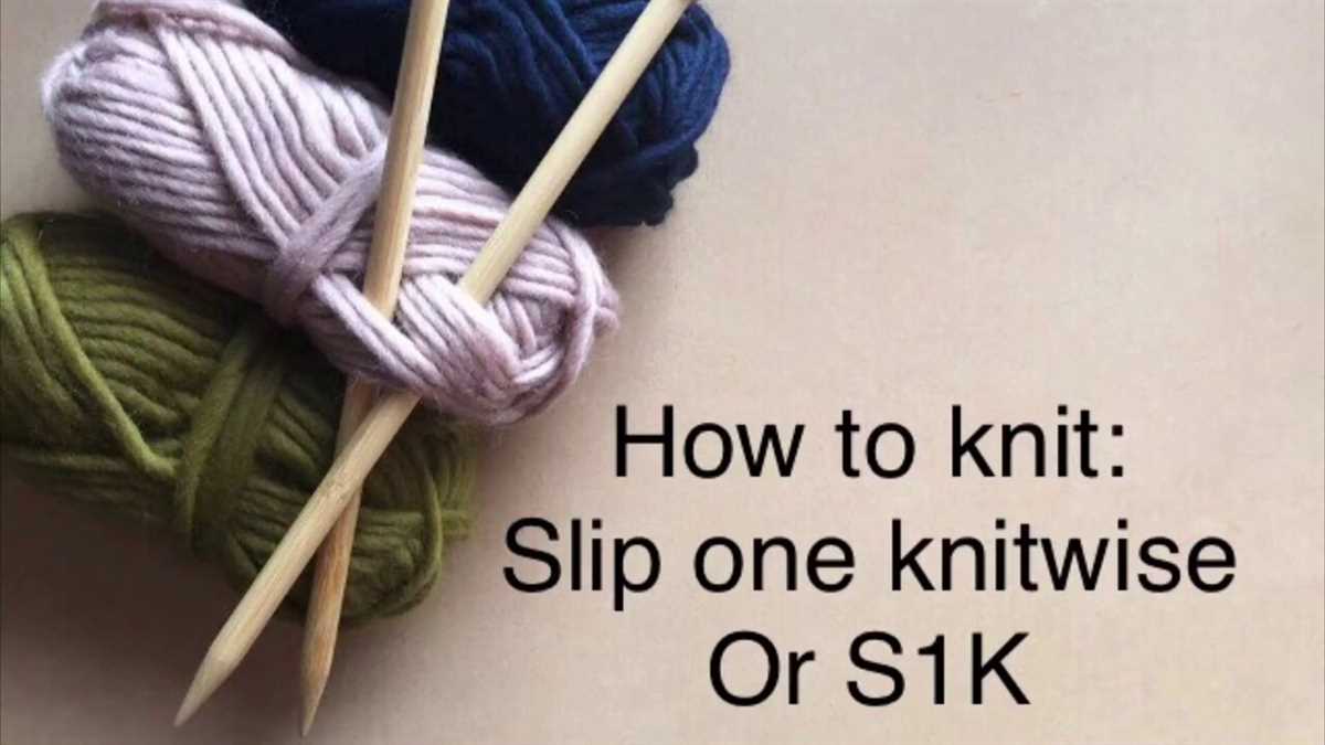 Knit one slip one pattern