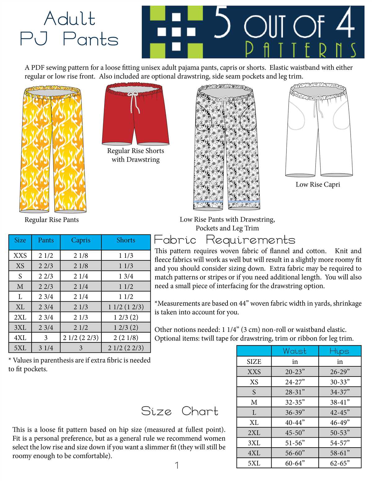 Knit pajama pants pattern