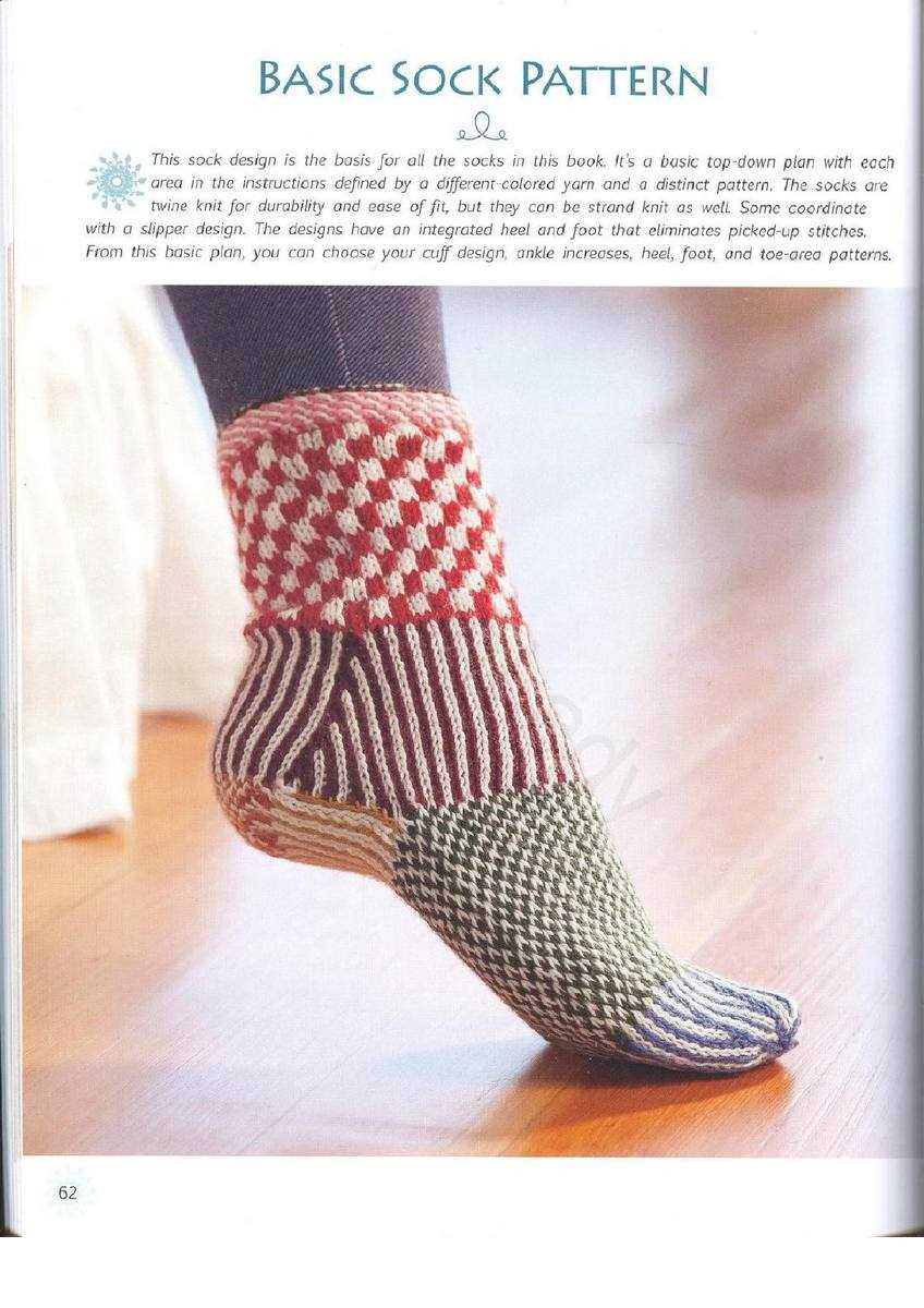 Knit slipper socks pattern