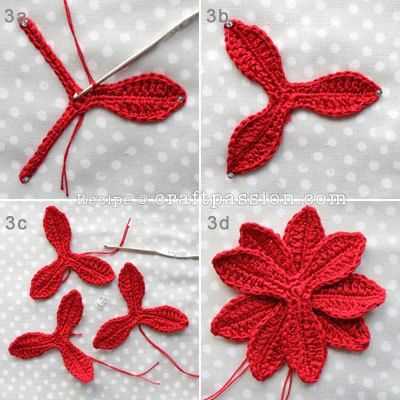 Knitted poinsettia pattern free