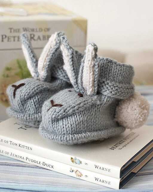 Knitted bunny slippers pattern free