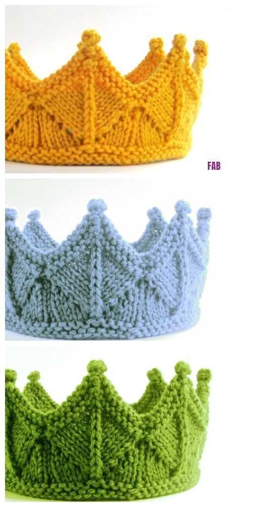 Knitted crown pattern
