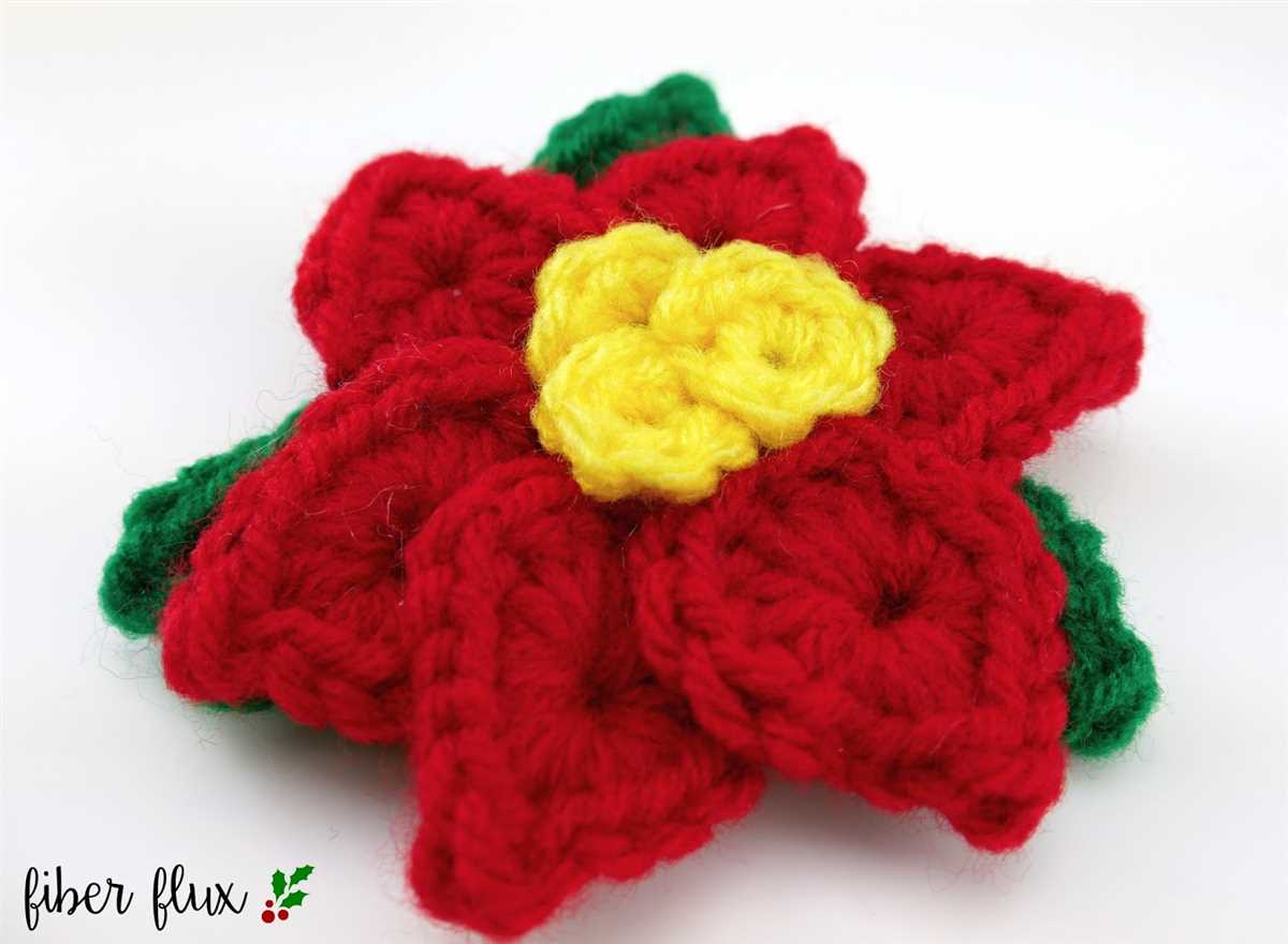 Knitted poinsettia pattern free