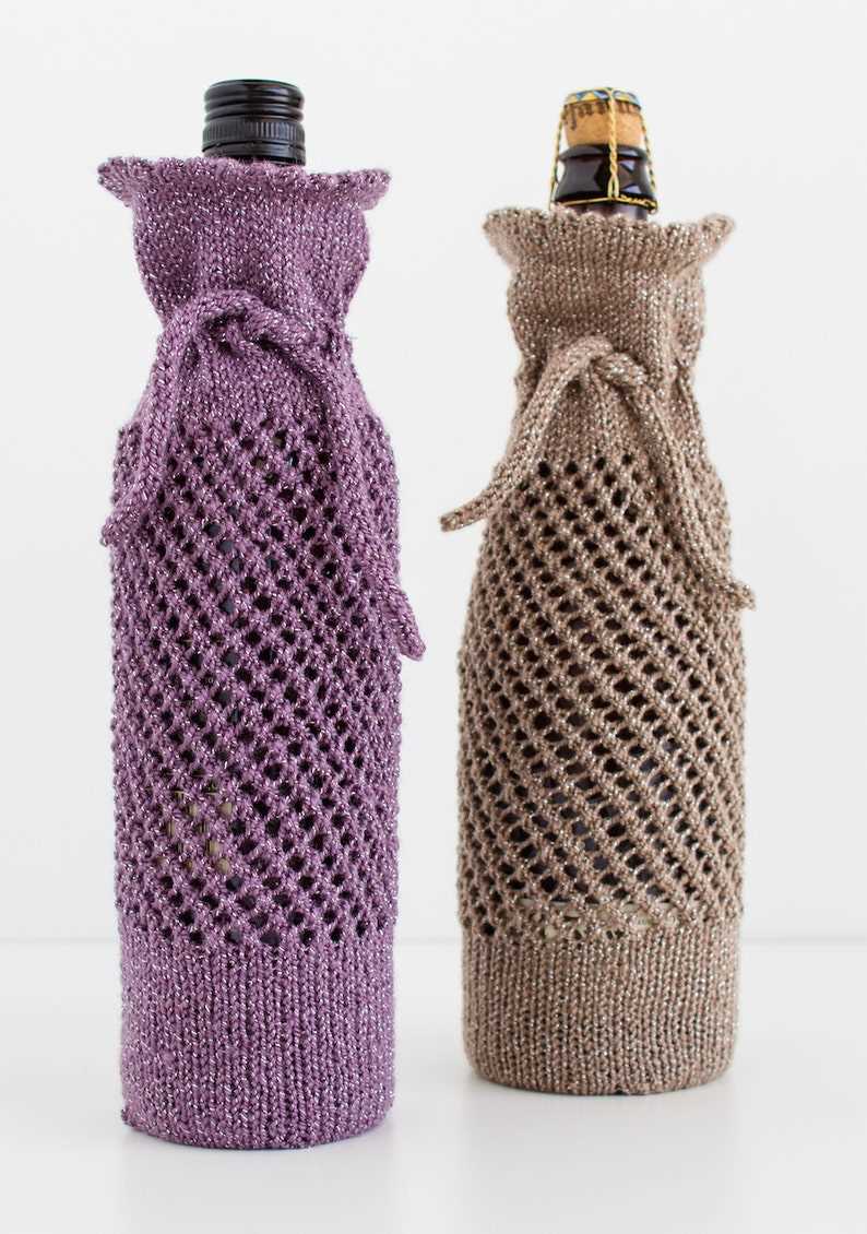 Knitted wine bottle cover pattern free