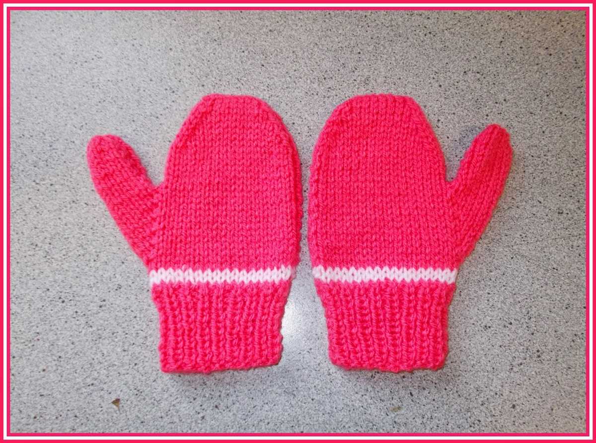 Knitting pattern for childrens gloves on two needles