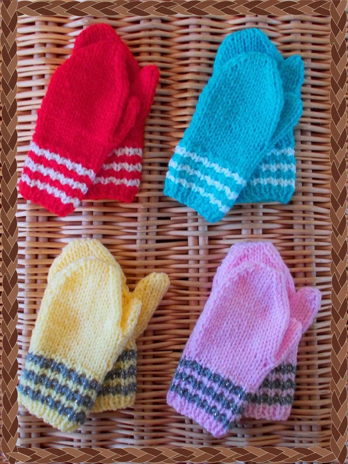 Knitting pattern for childrens gloves on two needles