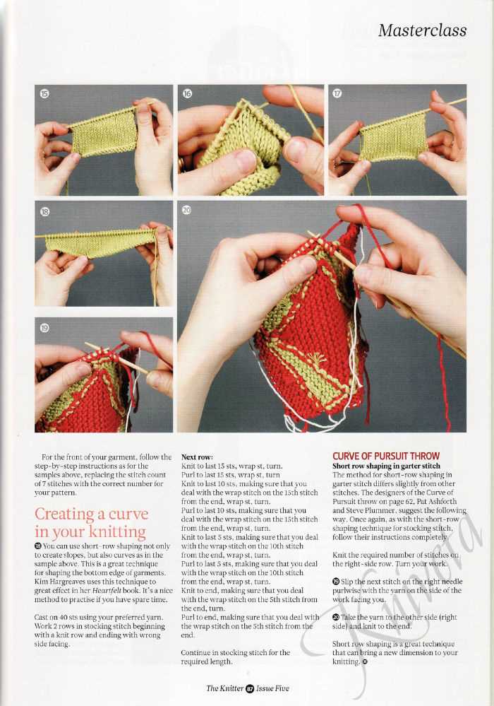 Knitting pattern instructions