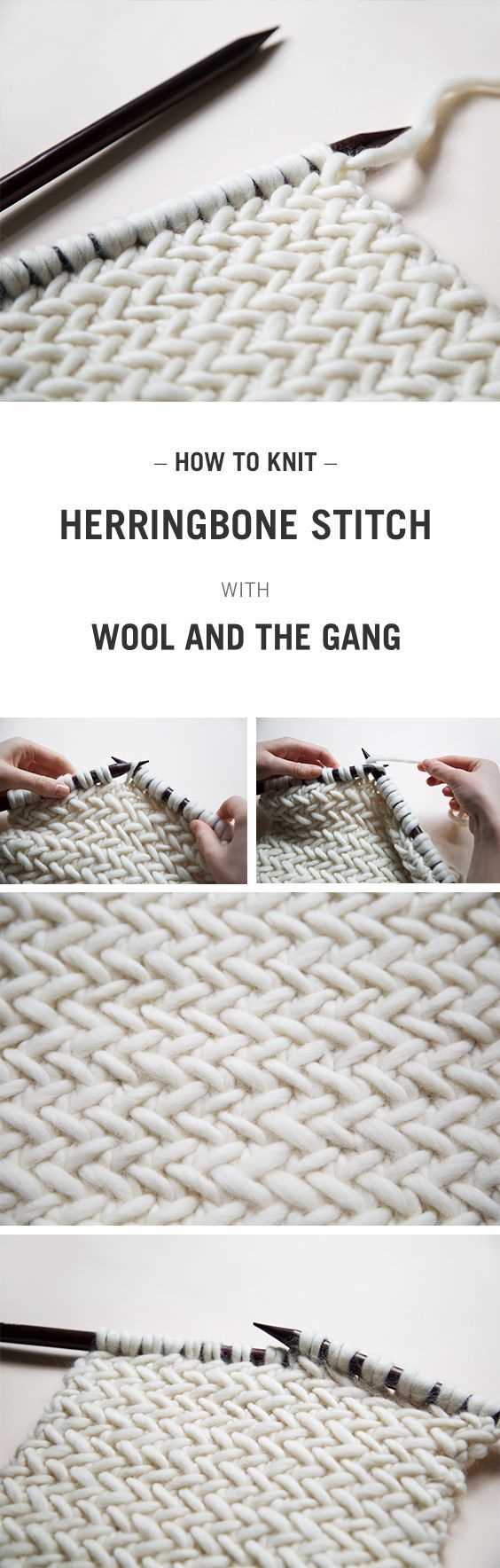 Knitting patterns herringbone stitch