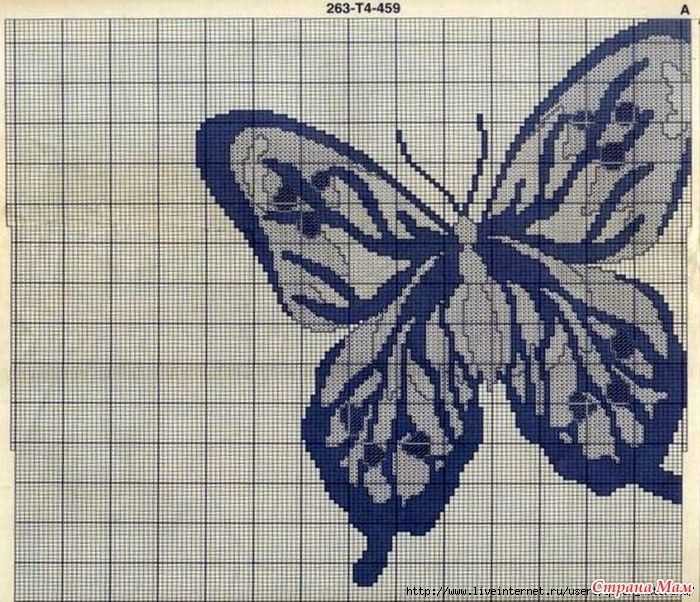 Large blue butterfly knitting pattern