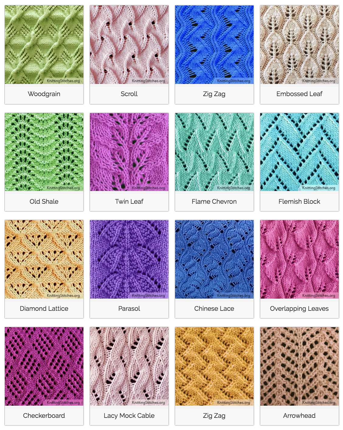 Dense knitting stitch patterns