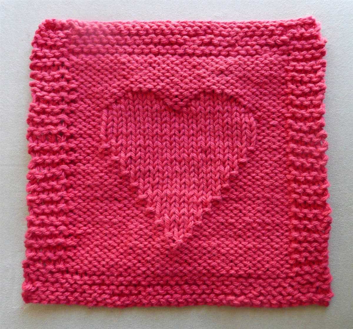 Heart dishcloth knitting pattern