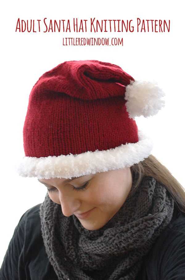 Easy santa hat knitting pattern