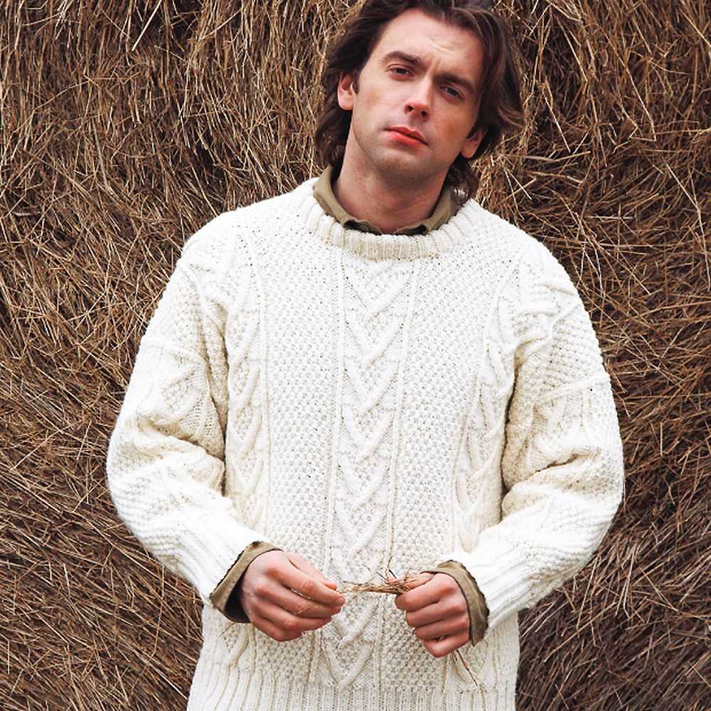 Mens aran cable knit sweater pattern