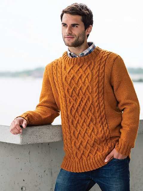 Mens aran cable knit sweater pattern