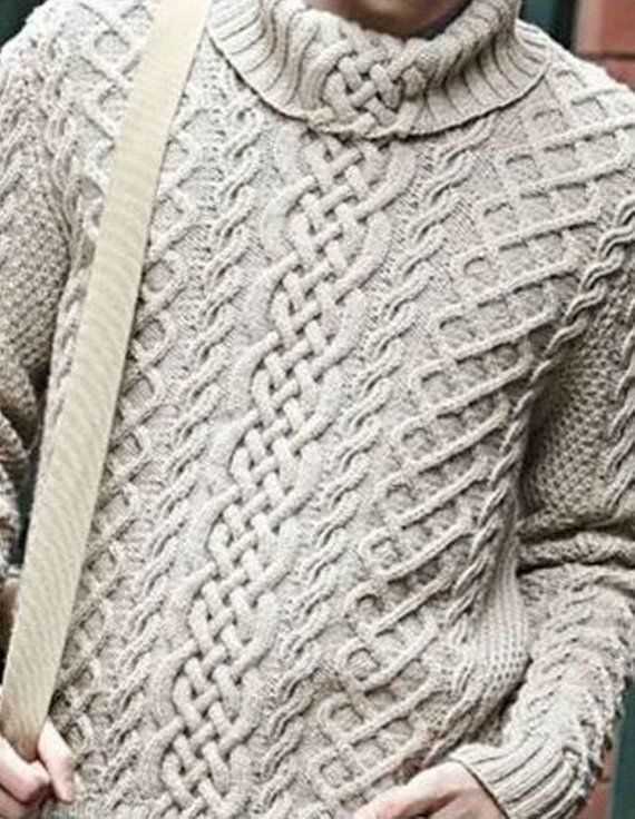 Mens aran cable knit sweater pattern