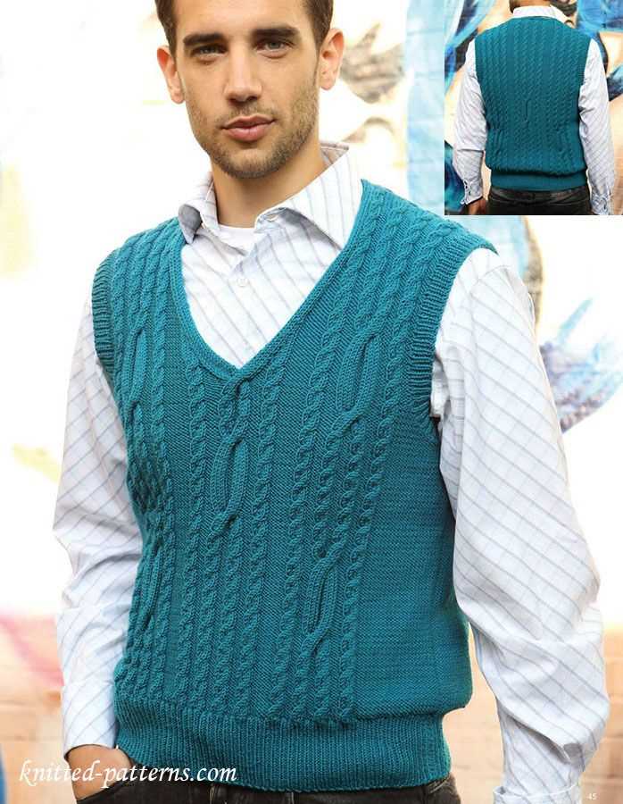 Mens vest knitting pattern free easy