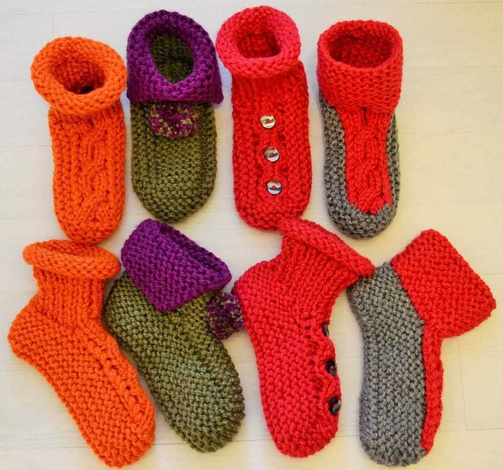 Chunky slipper sock knitting pattern