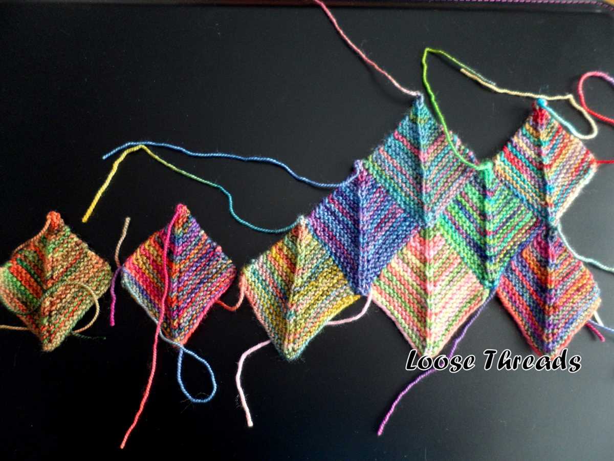 Mitered square blanket knit pattern