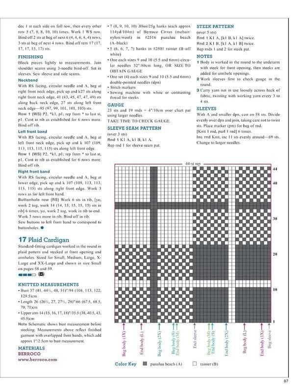 Knit plaid pattern