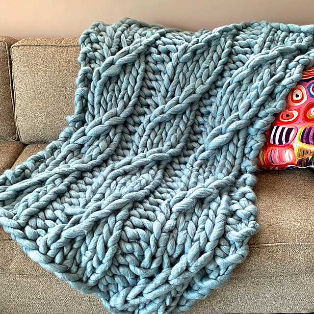Jumbo yarn blanket knitting pattern