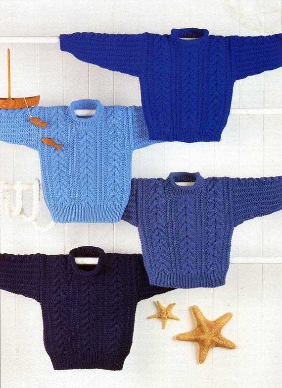 Childrens aran jumper knitting patterns free