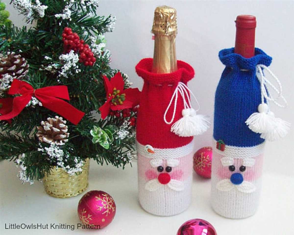 Knitted wine bottle cover pattern free