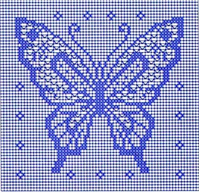 Knitting pattern for a butterfly