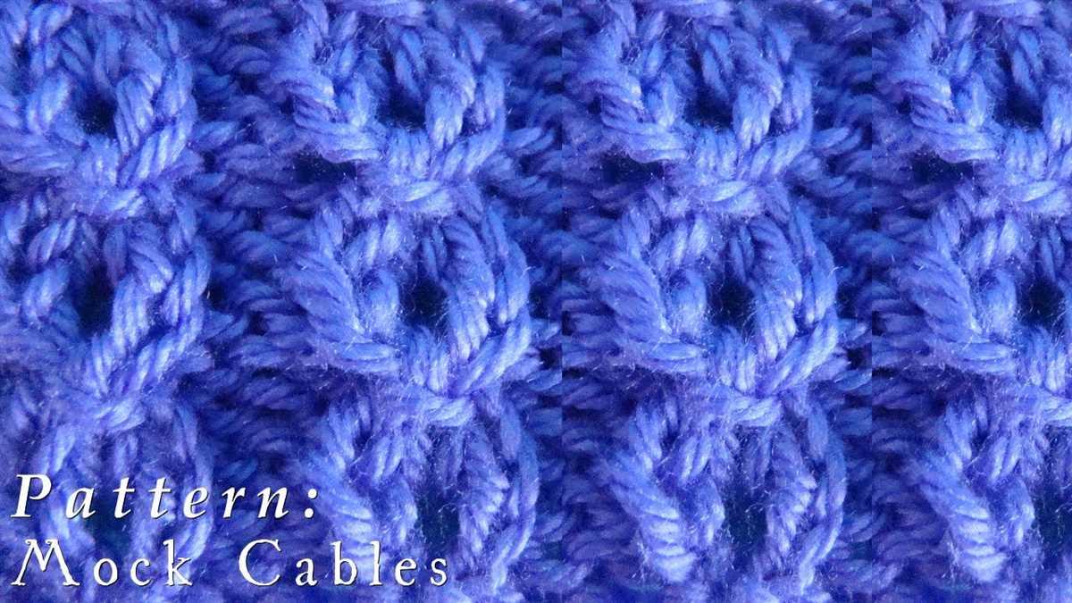 Cross cable knitting pattern