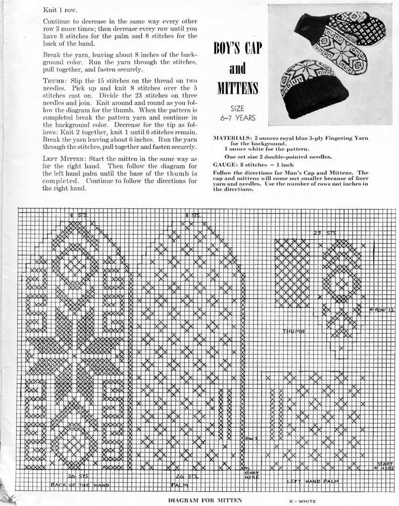 Nordic mittens knitting pattern