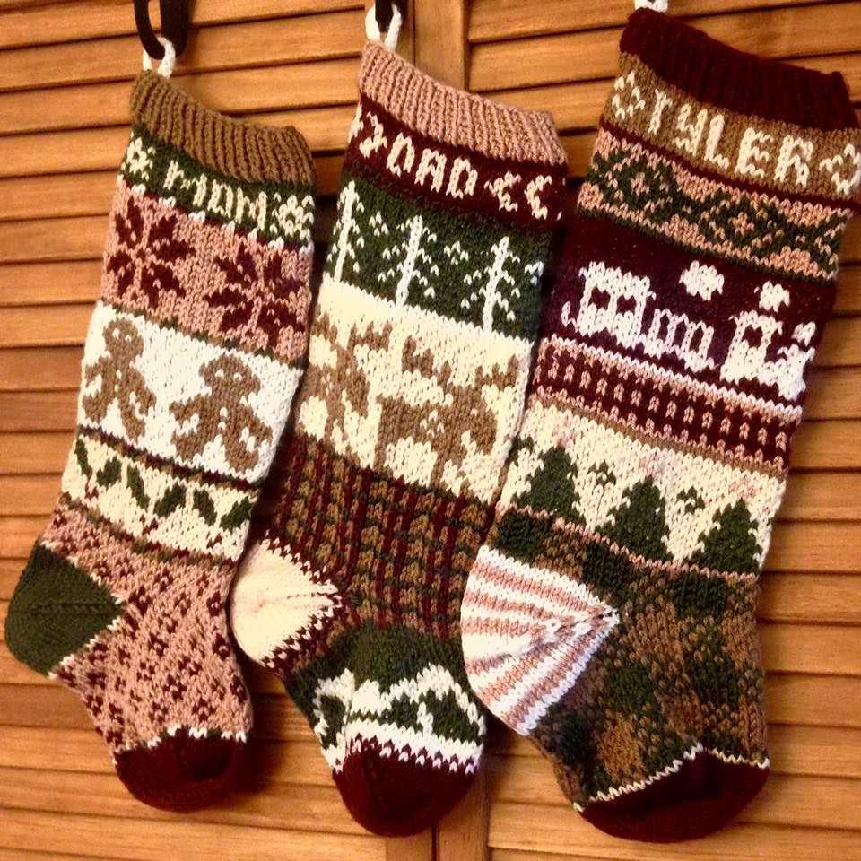 Dog christmas stocking knit pattern