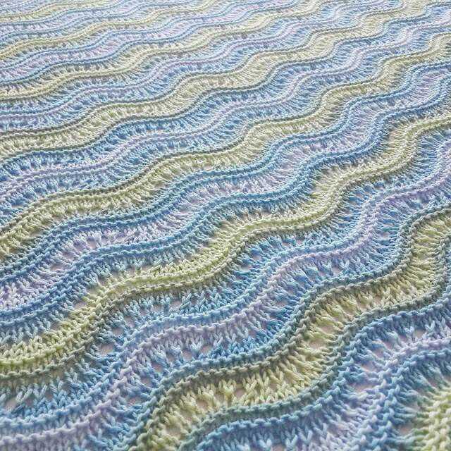 Ocean waves blanket knitting pattern