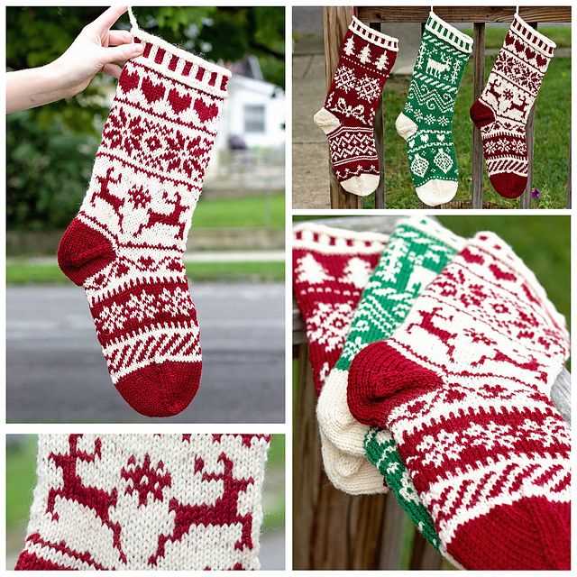 Fair isle christmas stocking knitting pattern