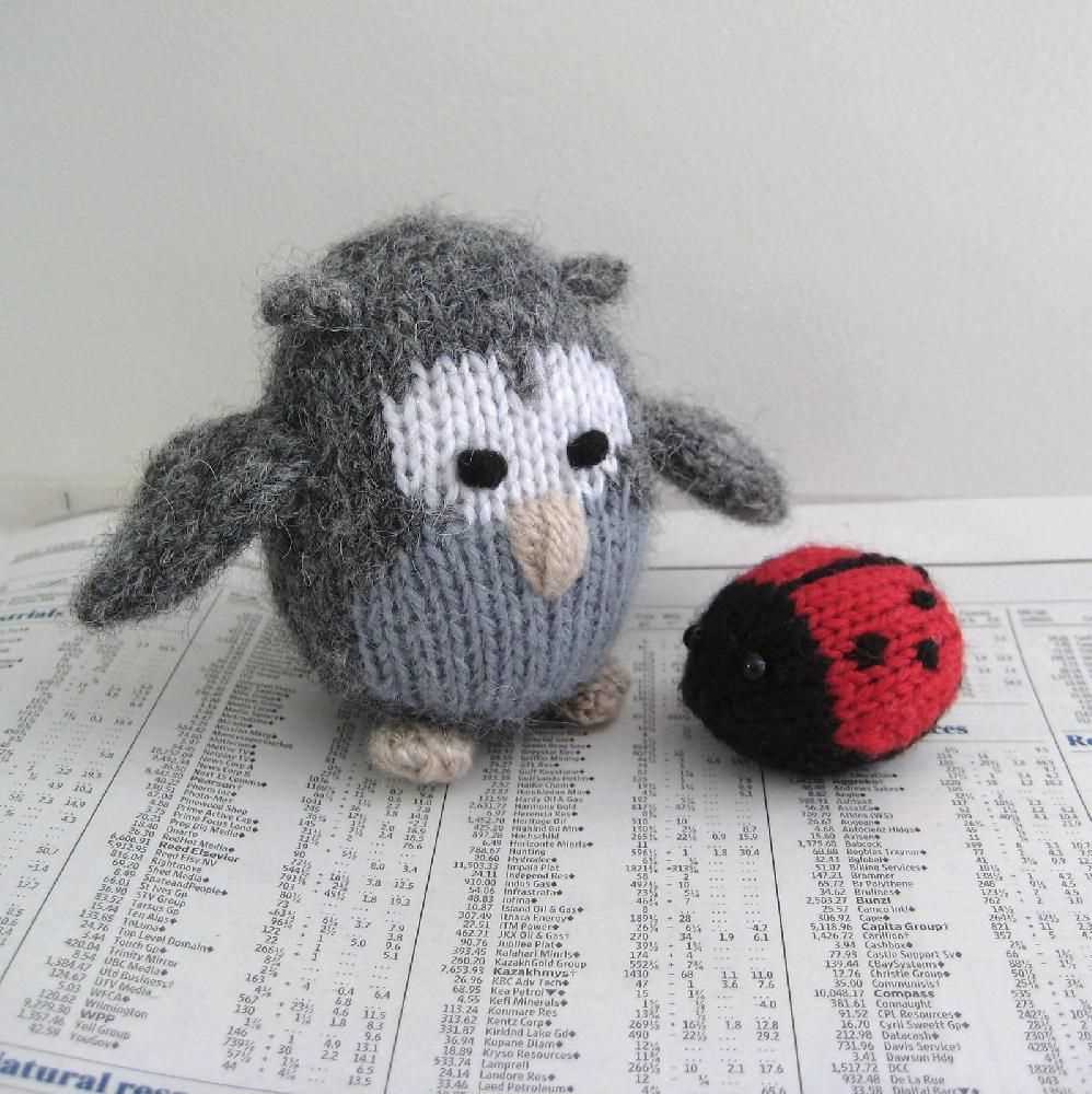Owl toy knitting pattern