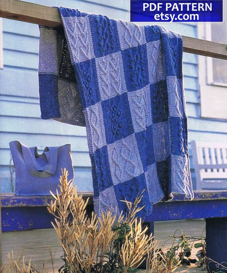 Aran patchwork blanket knitting pattern
