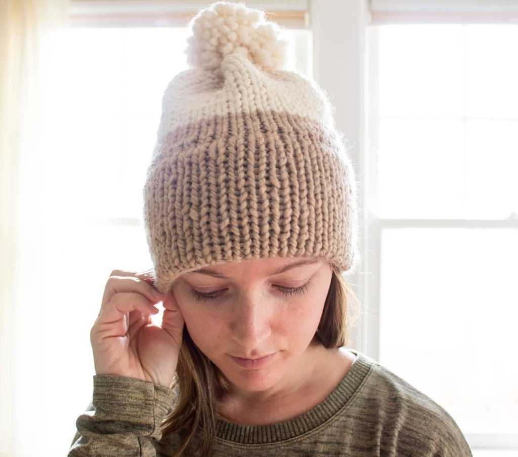 Ribbed brim knit hat pattern