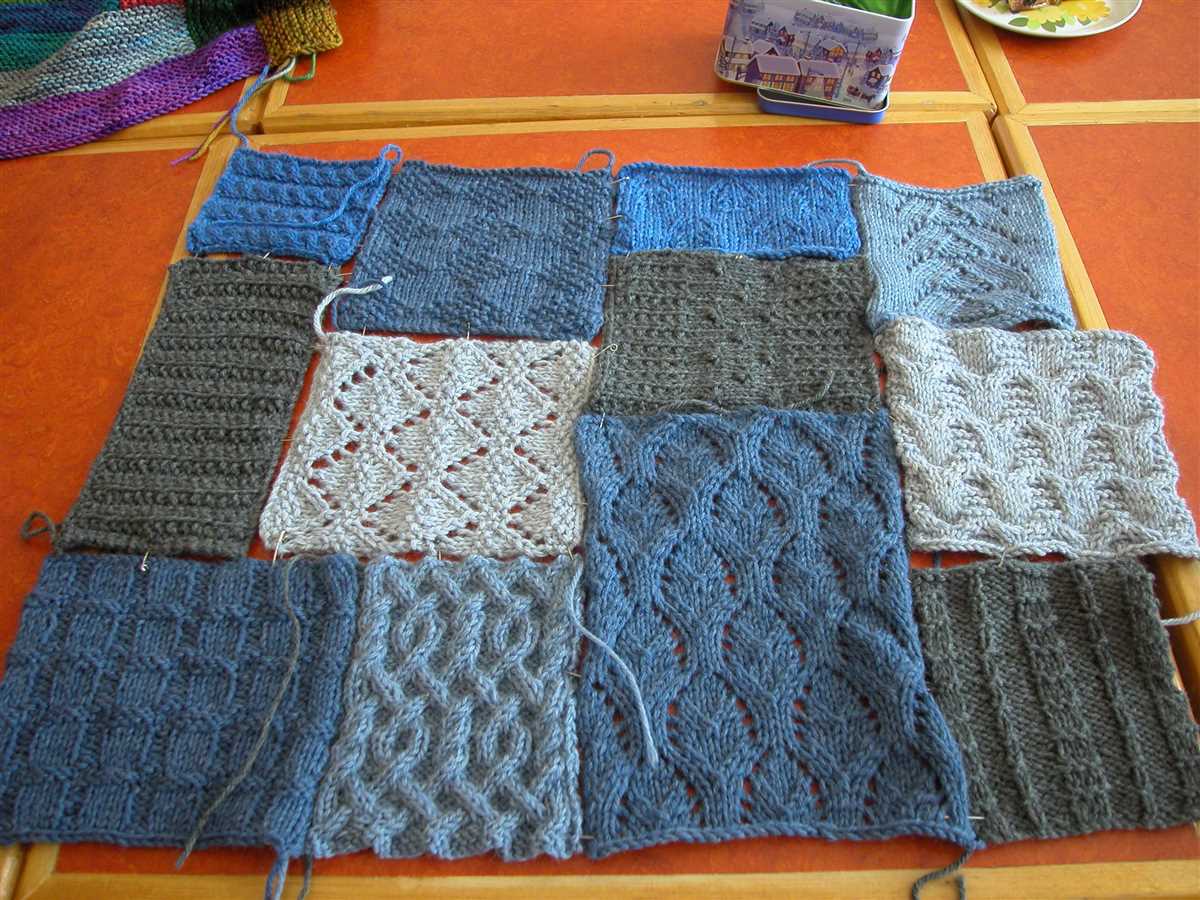 Aran patchwork blanket knitting pattern
