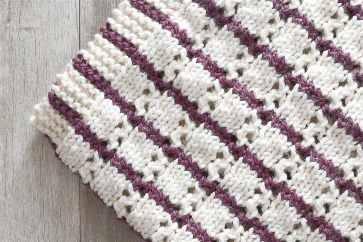 Striped blanket knitting pattern