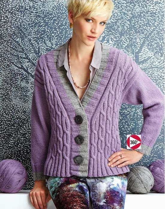 V-neck cardigan knitting pattern free