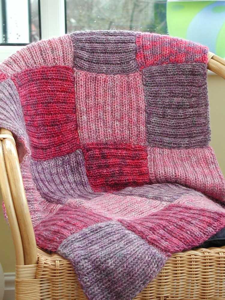 Aran patchwork blanket knitting pattern