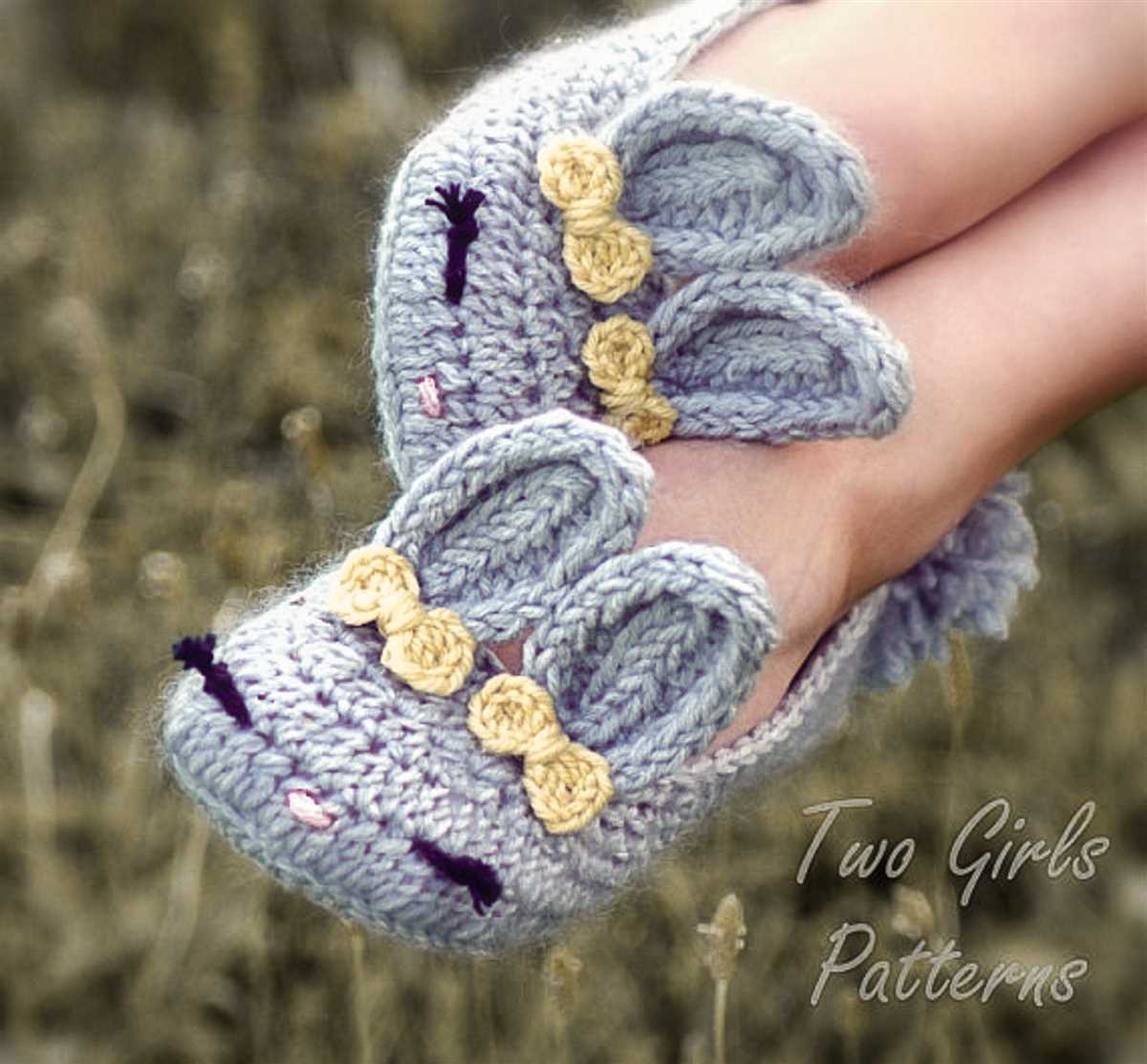 Knitted bunny slippers pattern free