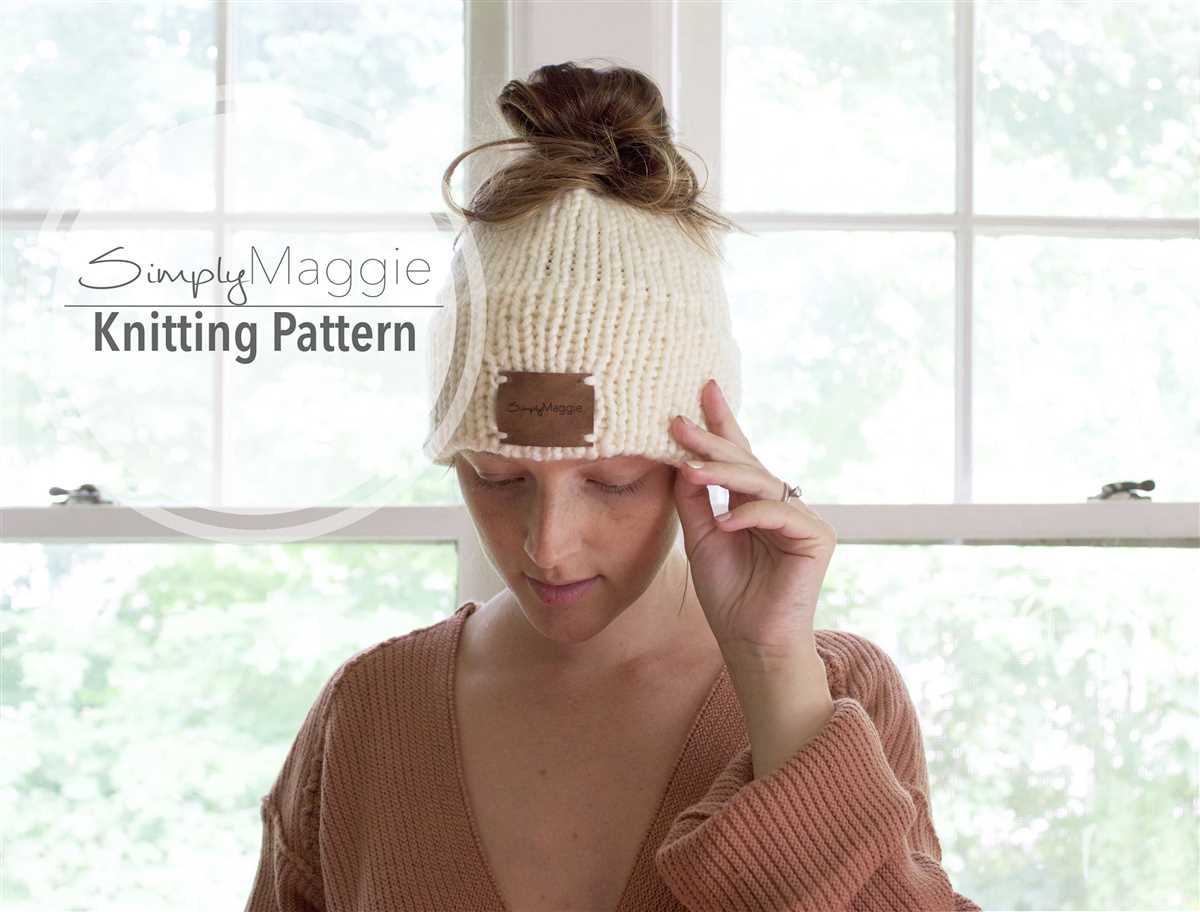 Ponytail beanie knitting pattern