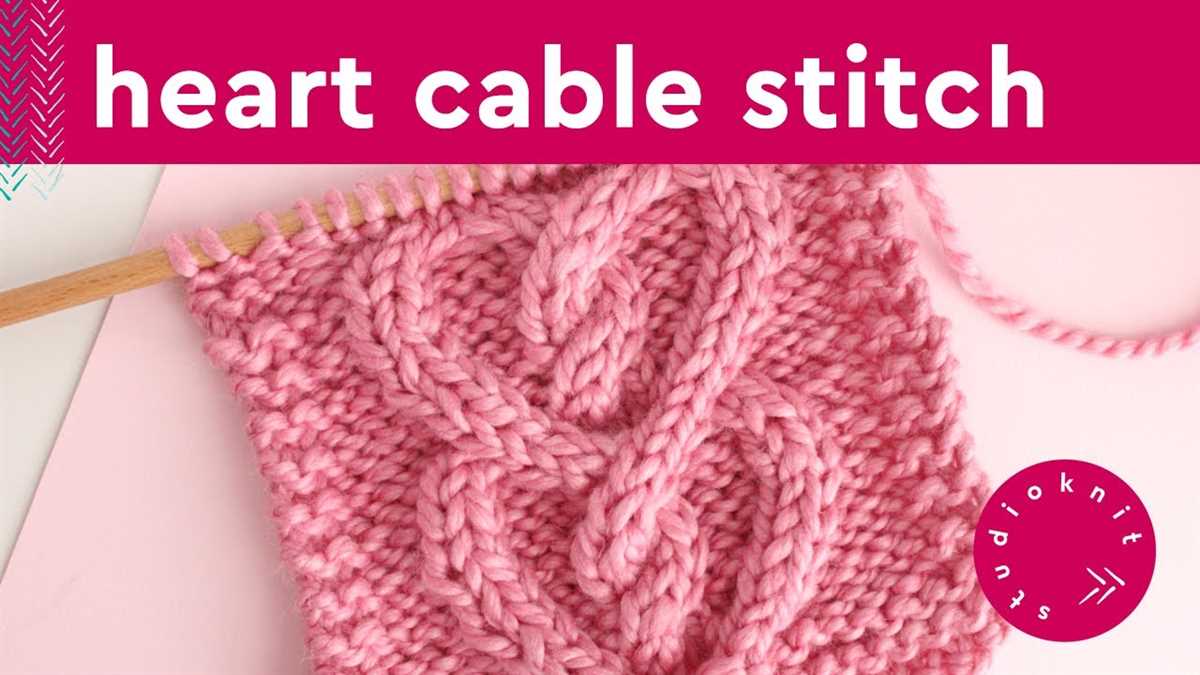 Cable heart knit stitch pattern