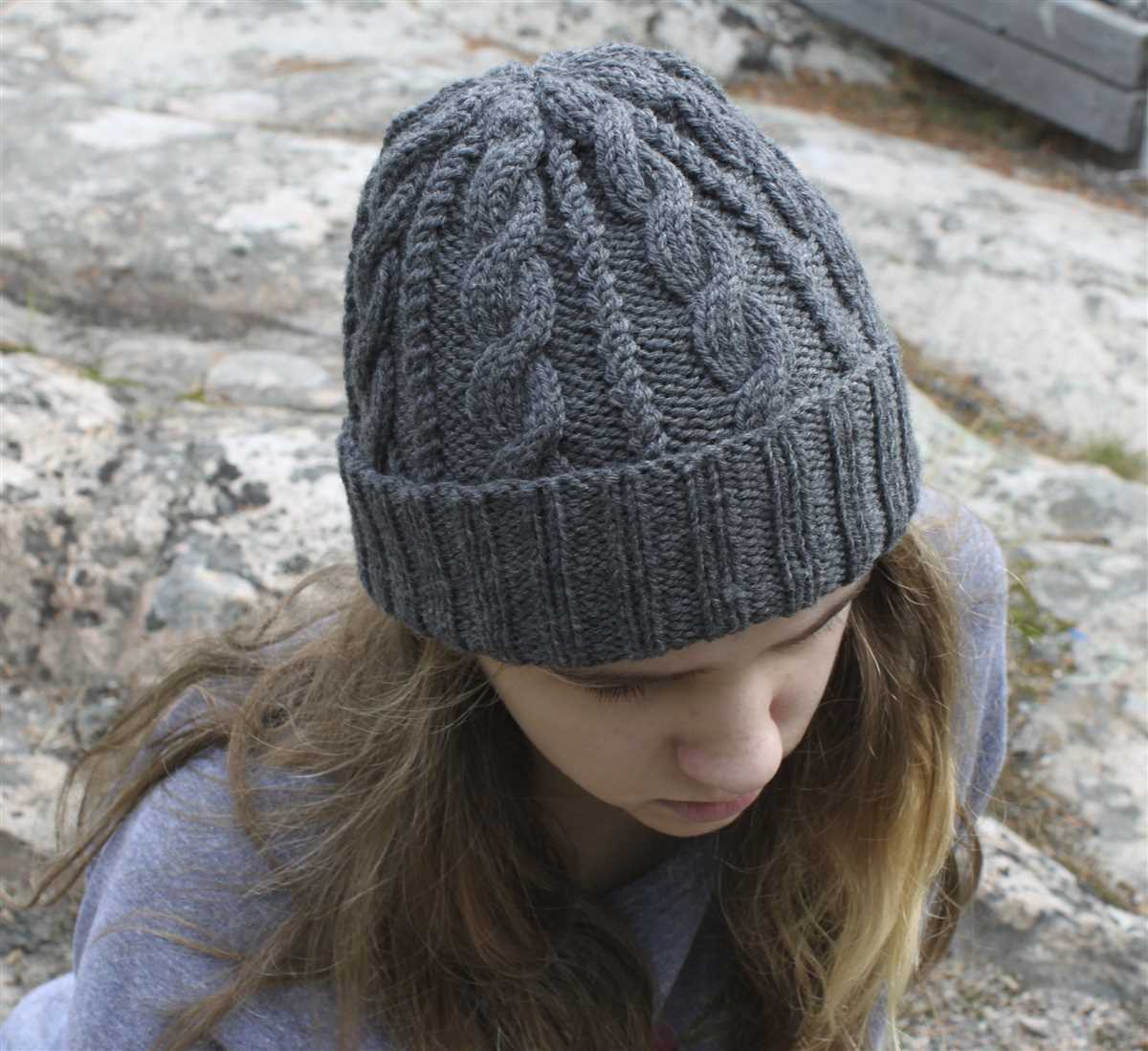 Ribbed brim knit hat pattern