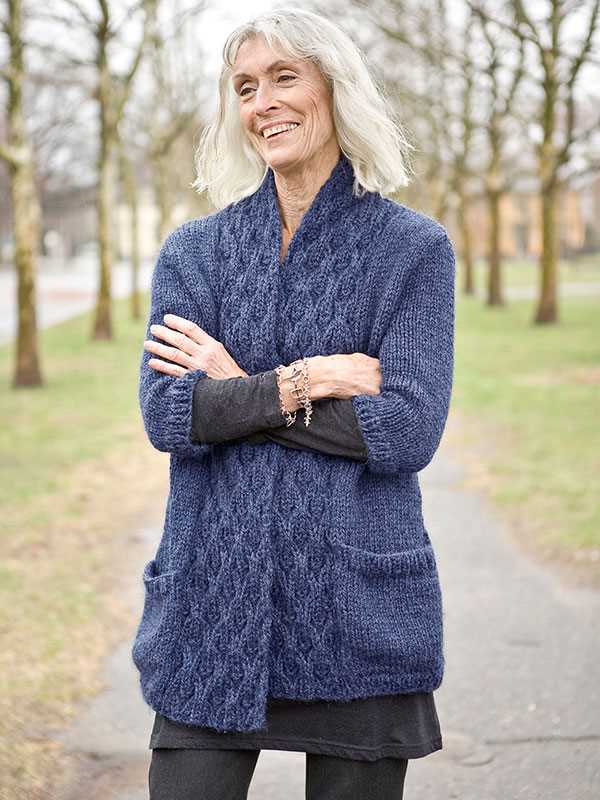 Shawl collar sweater knitting pattern