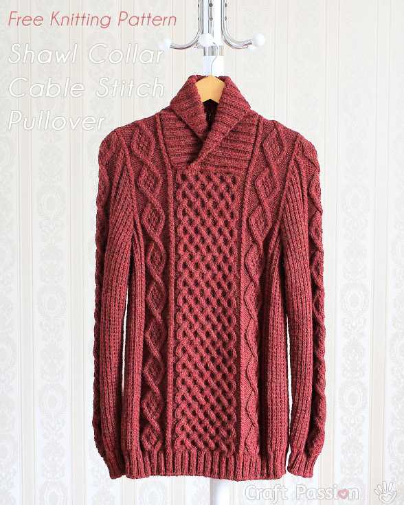 Shawl collar sweater knitting pattern