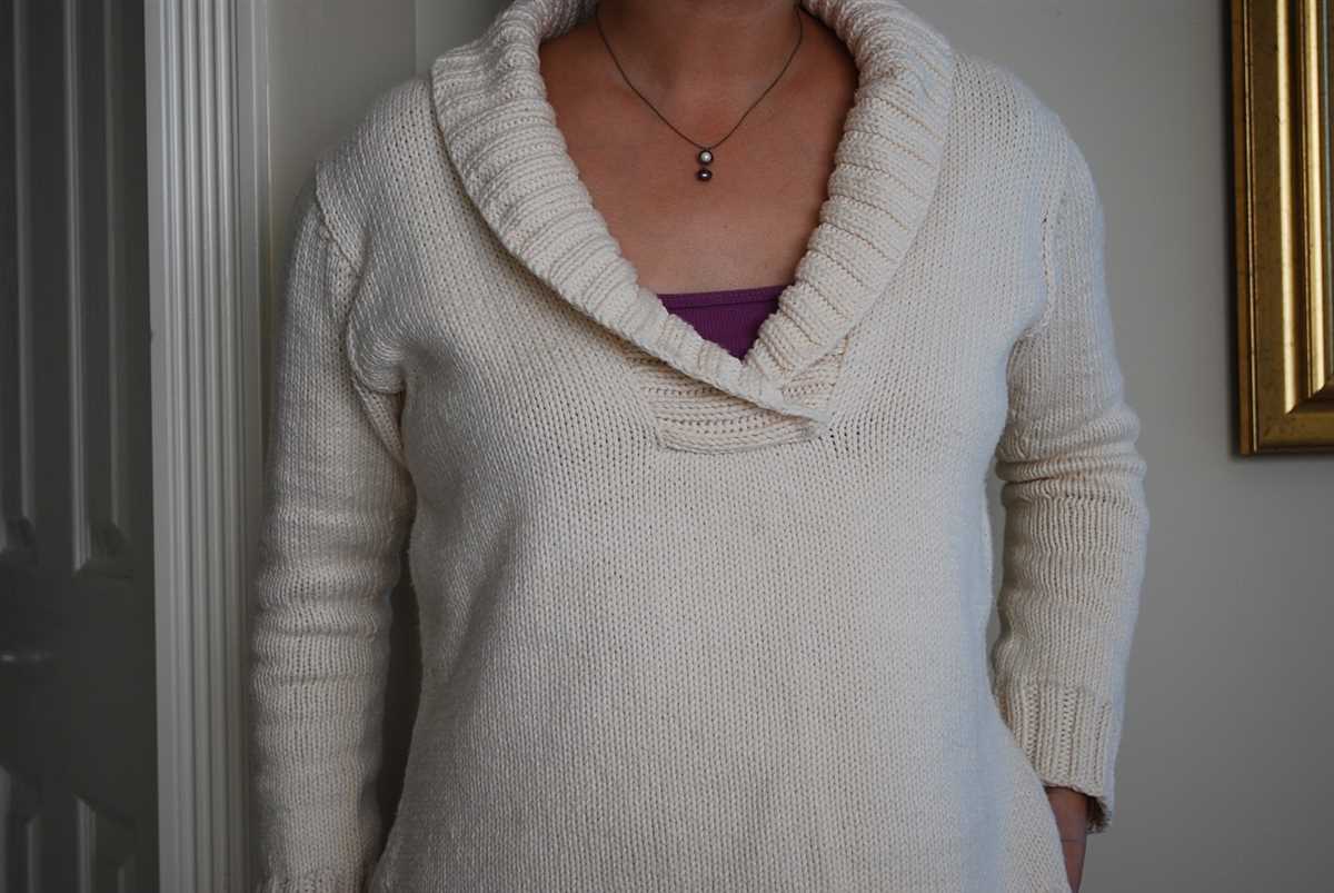 Shawl collar sweater knitting pattern